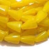 1 String 15X11mm  Glass Tikona Beads Yellow