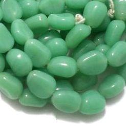 1 String 16X12mm Glass Tumble Beads Sea Green
