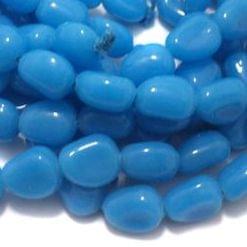1 String 16X12mm Glass Tumble Beads Sky Blue