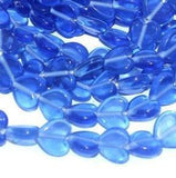 1 String 14X12mm Glass Heart Beads Blue