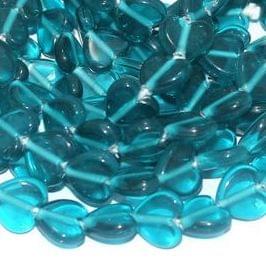 1 String 14X12mm Glass Heart Beads Teal