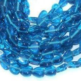 1 String 11X10mm Glass Heart Beads Sky Blue