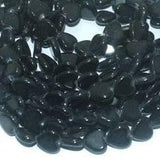 5 String Glass Heart Beads Black 11x10 mm