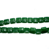 5 Strings Fire Polish Square Beads Green 15mm