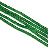 5 Strings Glass Tyre Beads Green 4x4mm