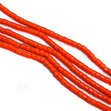 4 Strings Glass Tyre Beads Orange 5x5mm