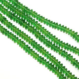 1 String 8X4mm Glass Beads Donut Shape Green