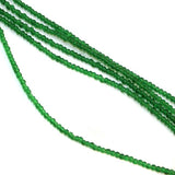 5 Strings Glass Round Beads 2.5mm Green