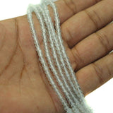 5 Strings Glass Round Beads 3mm Trans White
