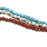 3 Multi Color Strings Round Glass Beads 10mm
