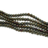 5 Strings Golden Round Glass Beads 6mm