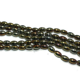 5 Strings Golden Oval Glass Beads 9x6mm