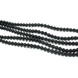 5 Strings, 6x5mm Black Glass Bicone Beads