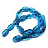 5 strings of Glass Oval Beads Turquoise 15x12mm