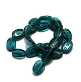 5 strings of Glass Oval Beads Teal 15x12mm