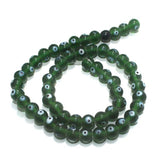 5 strings of Evil Eye Glass Round Beads Dark Green 8mm