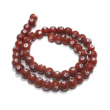 5 strings of Evil Eye Glass Round Beads Red 8mm