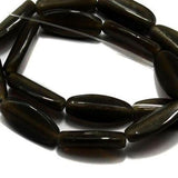 5 strings of Oblong Glass Oval Beads Smokey 25x10mm