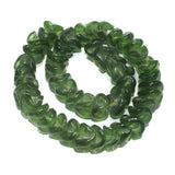 1 string 12mm Twisty Glass Beads Green
