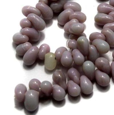 1 string 10x6mm of Glass Drop Beads Purple