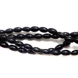 5 strings Glass Oval Beads Black 5x3mm
