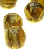 50 Millefiori Round Beads Topaz 10 mm