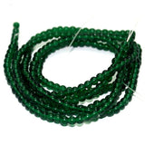 5 strings Glass Round Beads Green 3mm
