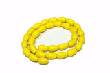 5 strings Glass Drop Beads Yellow 12x8mm