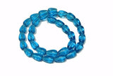 5 strings Glass Drop Beads Light Blue 12x8mm