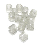 5 strings Glass Tyre Beads White 12x9mm