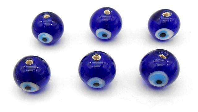 2 Strings, 10mm Glass Evil Eye Beads