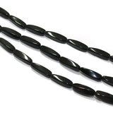 1 String 17x9mm Twisty Glass Beads Black