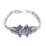 German Silver Tready Stone Bracelet Turquoise