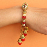 Ranita Kundan Bracelets Red