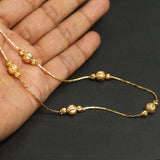 Ready To Wear Brass Laser Cut Beads Chain Golden 21 Inch