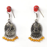 German Silver Beads Hanging Earring Trans Yellow