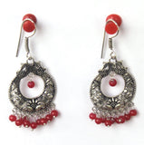 German Silver Chandibali Earring Red