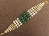 Glass Beaded Designer 4 Layer Bracelets Green