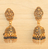 Meenakari Jhumka Earrings Black