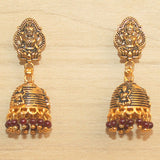 Meenakari Jhumka Earrings Maroon