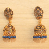 Meenakari Jhumka Earrings Blue