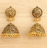 Meenakari Jhumka Earrings Golden