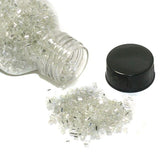 2 Cut Silver Line Glass Seed Beads Clear 11/0