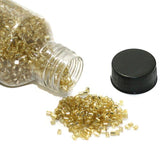 2 Cut Silver Line Glass Seed Beads Golden