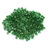 Silver Line Glass Seed Beads Green 11/0
