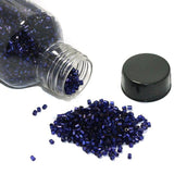 2 Cut Silver Line Glass Seed Beads Blue