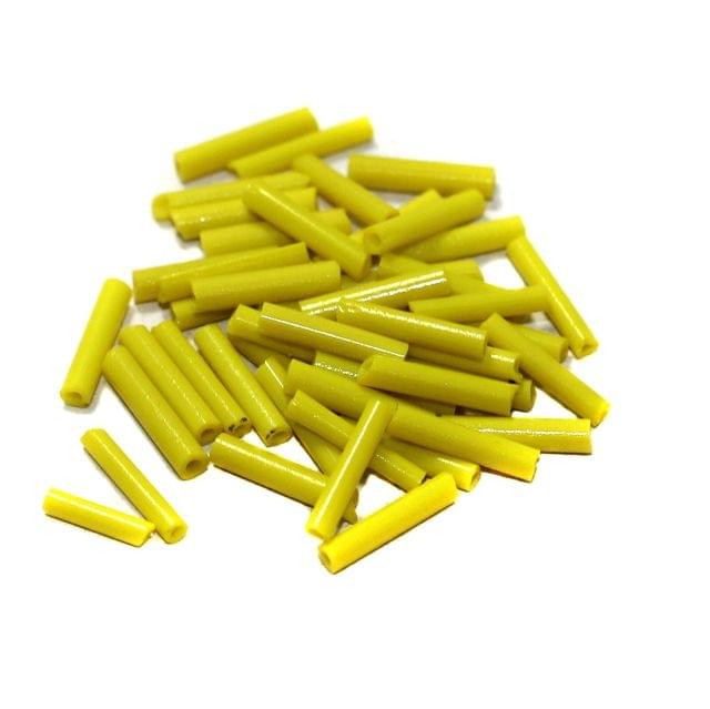 450 Gms, 10mm Bugles Seed Beads Yellow