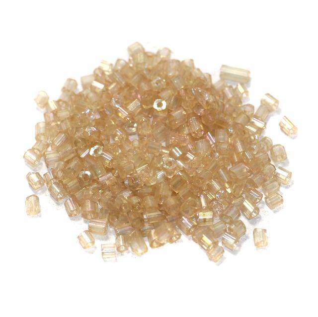 450 Gms 2 Cut Silver Line Glass Seed Beads Peach