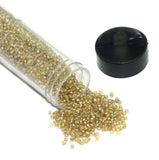 3200+Pcs, 13/0 Golden Rainbow Silver Line Glass Seed Beads