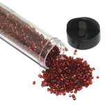 2800+, 13/0 Maroon 2 Cut Silver Line Glass Seed Beads